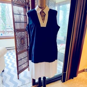 Sail to Sable Navy & White Dress, Size XL